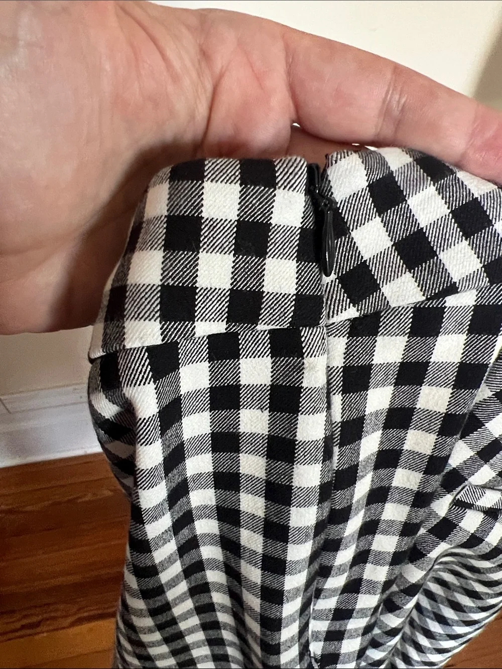 Talbots Gingham Chatham Preppy Ankle Pants Black White Side Zip Size 12 - Picture 10 of 11